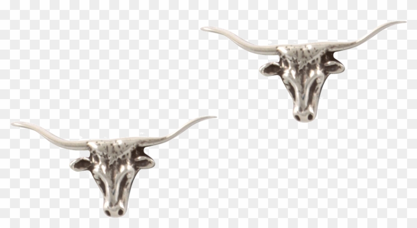 Pinto Ranch Longhorn Silver Cufflinks - Texas Longhorn Clipart
