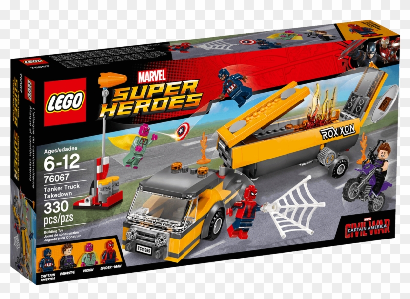 Lego Marvel Super Heroes 76067 Tanker Truck Takedown - Spiderman Homecoming Lego Sets Clipart #4837943