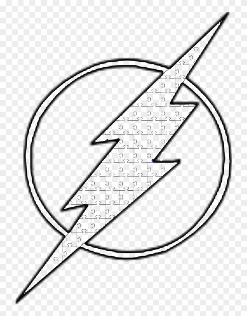 Line Art, Eobard Thawne, Flash, Leaf Png Image With - Flash Autism Symbol Clipart