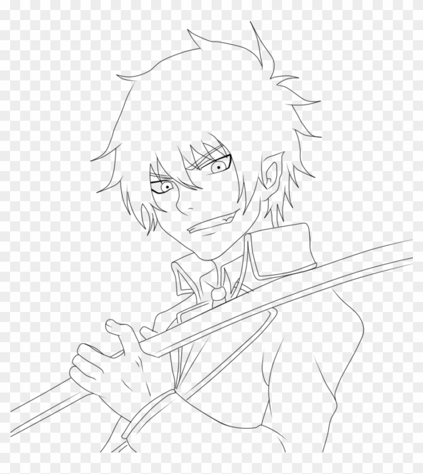 Blue Exorcist Coloring Pages 4 By Karen Line Art Clipart 4838947 Pikpng 