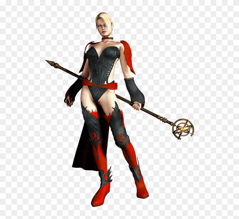 Girl Warrior Blond Fantasy Weapon Armor 3d Red - Woman Warrior Clipart