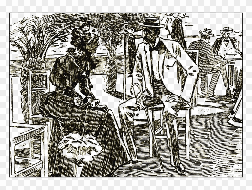 They Both Chatted On, Glancing Now And Then Into Each - Illustration Clipart