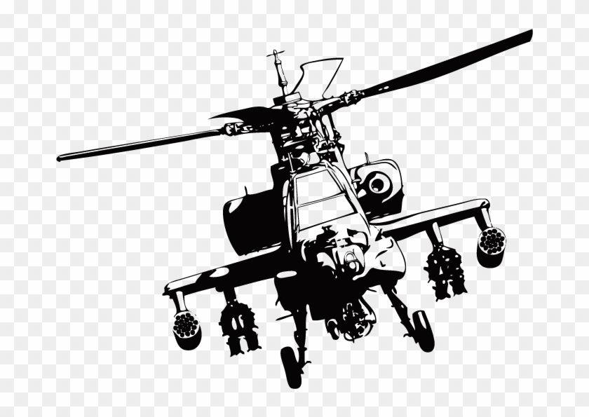 Apache Attack Helicopter Png - Apache Helicopter Silhouette Clipart #4843187