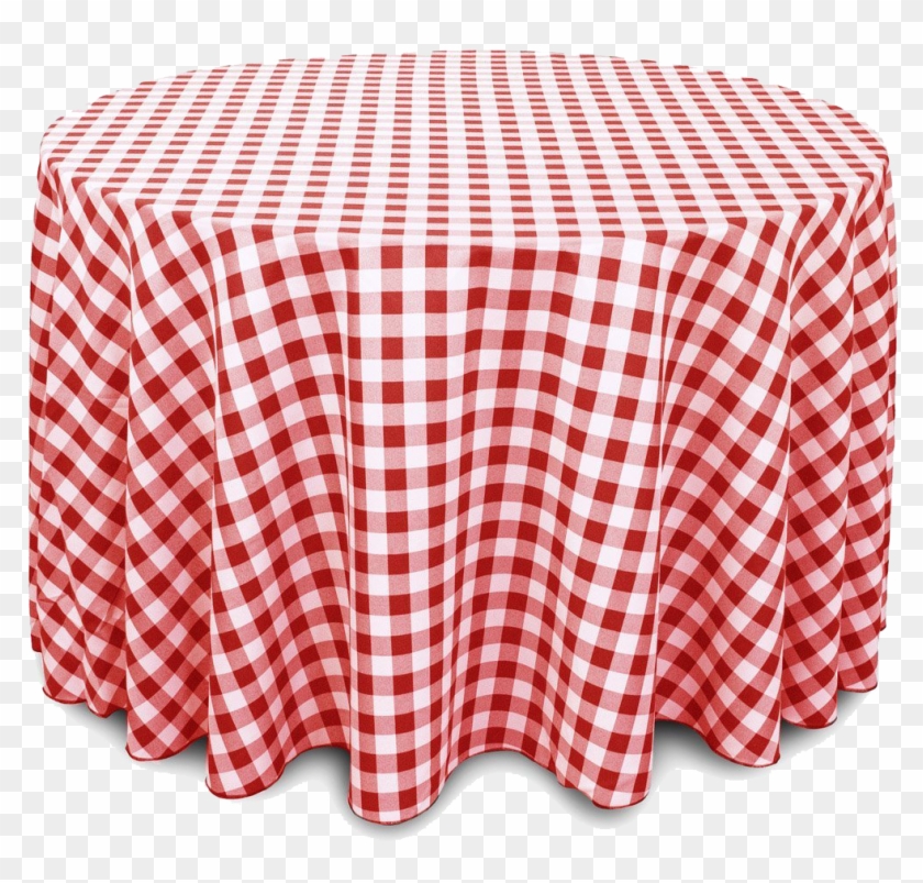 Table Cloth Png Transparent Image - Tablecloth Red And White Checked Clipart #4843224