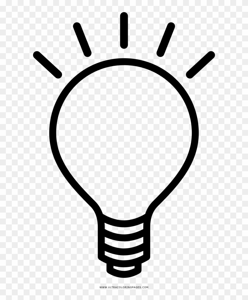 Light Bulb Coloring Page - Imagem De Lâmpada Para Colorir Clipart
