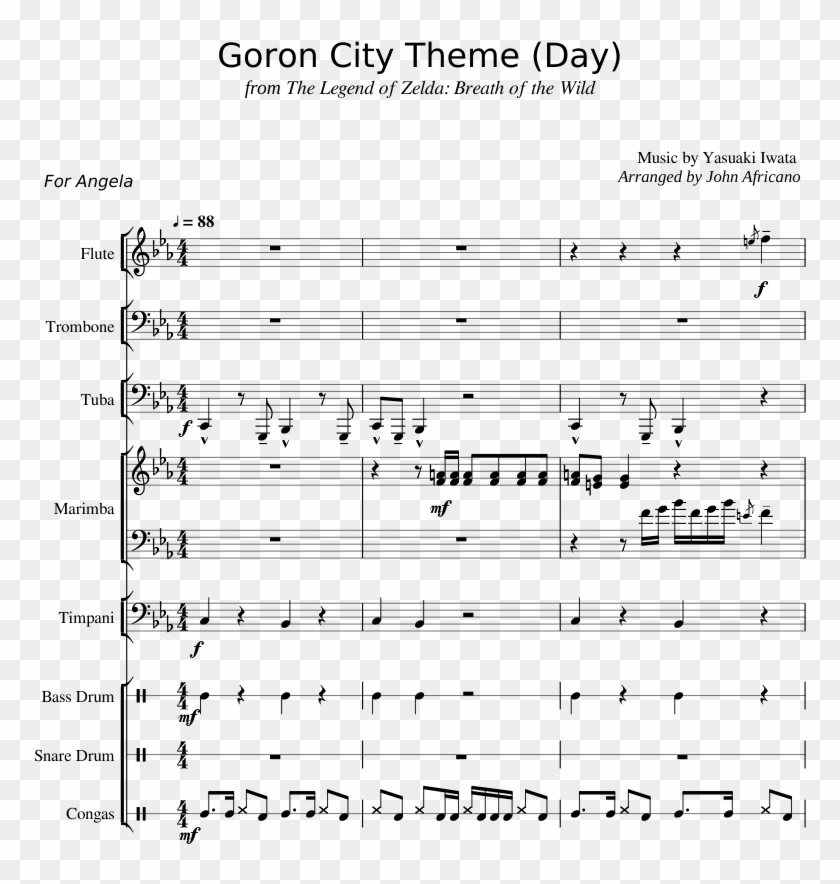 Goron City Theme - Sheet Music Clipart