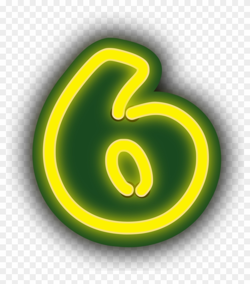 Gold Number Six Png Clipart Image - 6 Number Clip Art Green Transparent Png #4844278