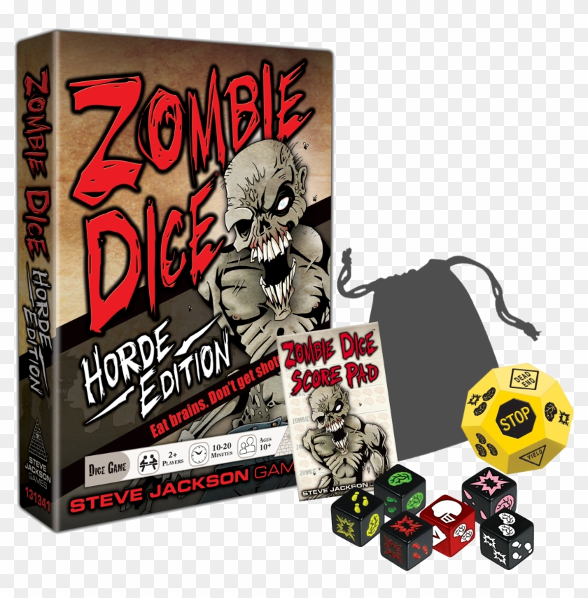 Accessories & Dice Q-workshop D20 Green & White Card - Zombie Dice Horde Edition Clipart #4844407