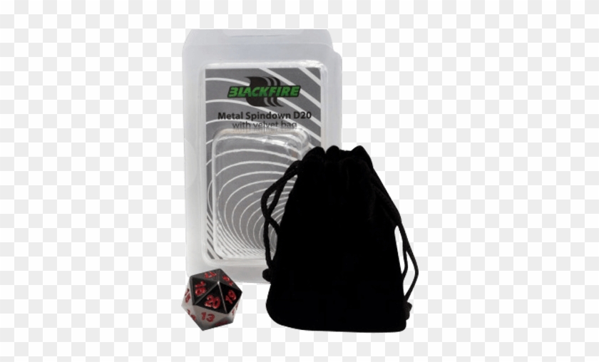 D20 Metal Spindown With Velvet Bag - Dice Clipart #4844544
