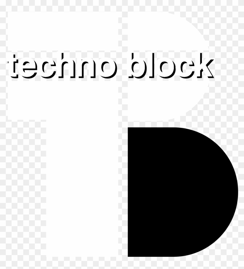Techno Block Logo Black And White - Graphics Clipart