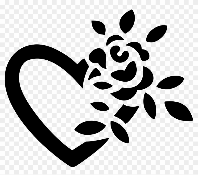 This Free Icons Png Design Of Rose And Heart - Love Black And White Clipart #4847287