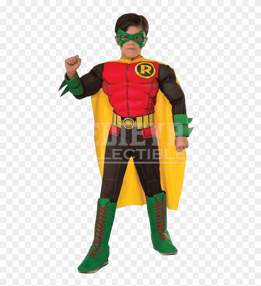 Kids Dc Superheroes Deluxe Robin Costume - Robin Costume Kids Clipart #4847922