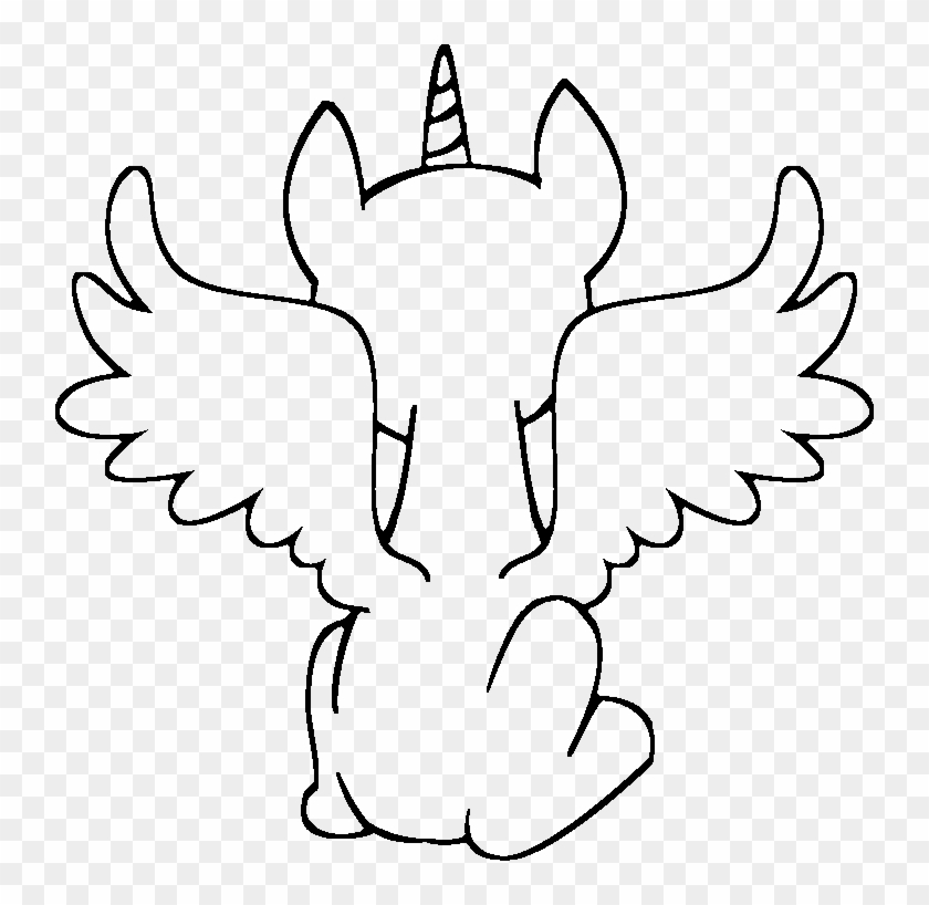 Alicorn Drawing Mlp Base Transparent Png Clipart Free - Mlp Alicorn Base Back #4848674