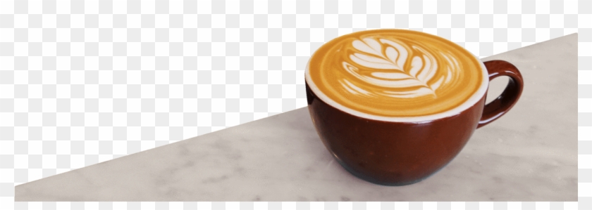 Cup Of Coffee With Foam Leaf Design Sitting On Counter - Coffee Milk Clipart #4849995
