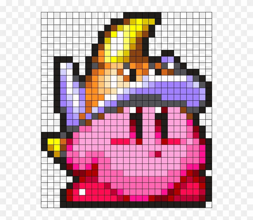 Cutter Kirby Perler Bead Pattern / Bead Sprite - Fire Kirby Perler Bead Clipart
