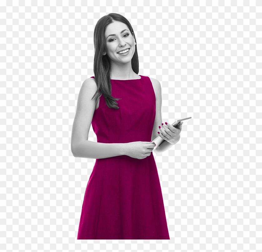 Woman Pink Dress Clipart #4850264