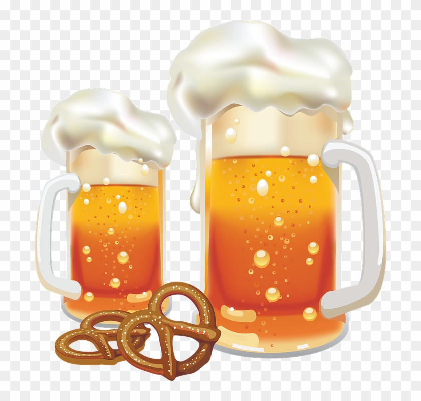 Beer Pretzels Foam Froth Oktoberfest Drink - Beer Clipart #4850461