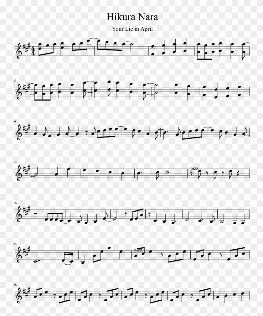 Your Lie In April - Danse Macabre Cello Sheet Music Clipart #4850659