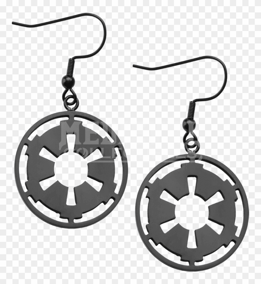 Galactic Empire Symbol Black Dangle Earrings - Star Wars Symbol Darth Vader Clipart