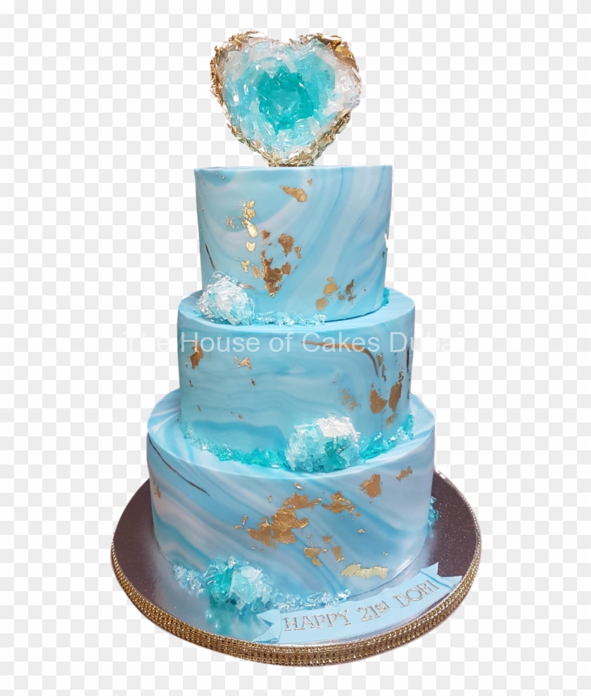 Light Blue And Gold Cakes Clipart