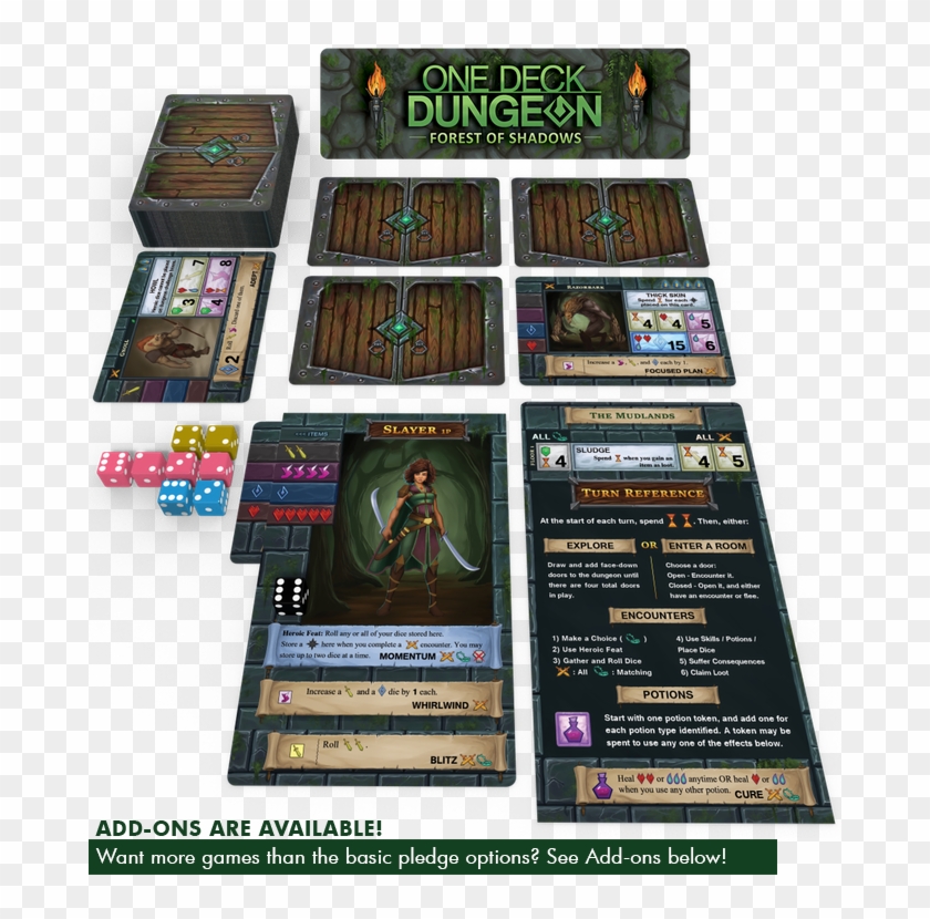 A Turn Reference, A Set Of Campaign Sheets, 15 Hearts - One Deck Dungeon Game Clipart #4853899