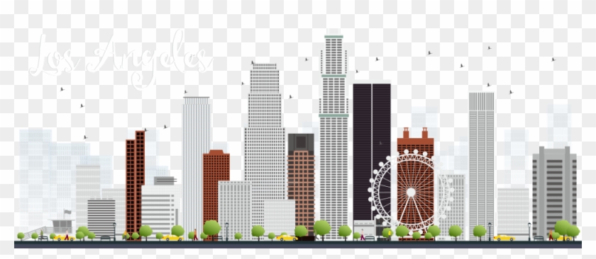 Los Angeles Skyline Clip Art - Vector Graphics - Png Download