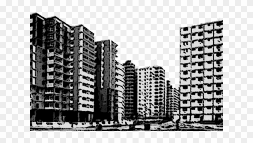 Skyline Clipart Cityscape - Tower Block - Png Download
