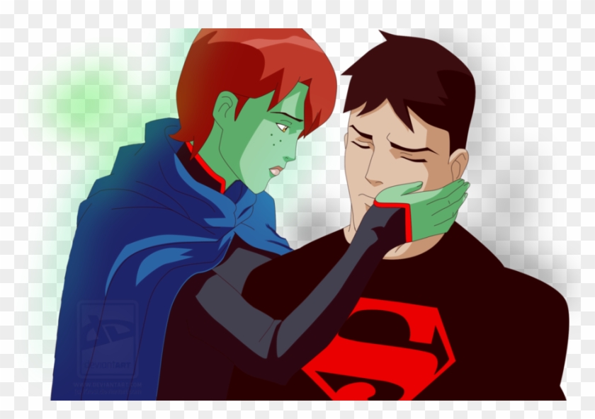 Young Justice Superboy And Miss Martian Kiss Download - Young Justice Invasion Supermartian Clipart