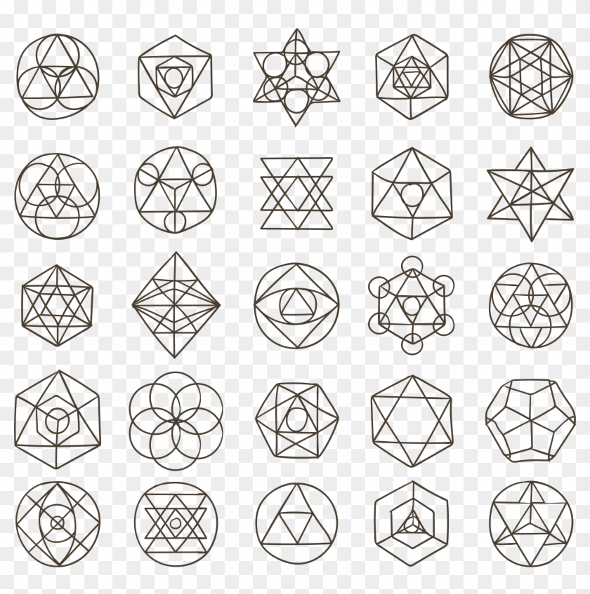Alchemical Symbol Alchemy Euclidean Vector Vecteur - Geometric Yoga Symbols Clipart