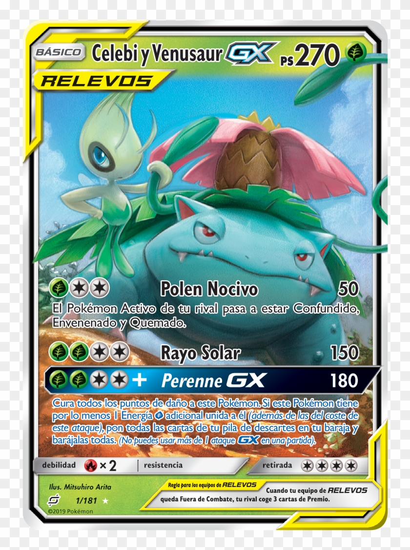 Tag Team Pokémon-gx Celebi & Venusaur Es Png - Celebi And Venusaur Gx Clipart #4857159