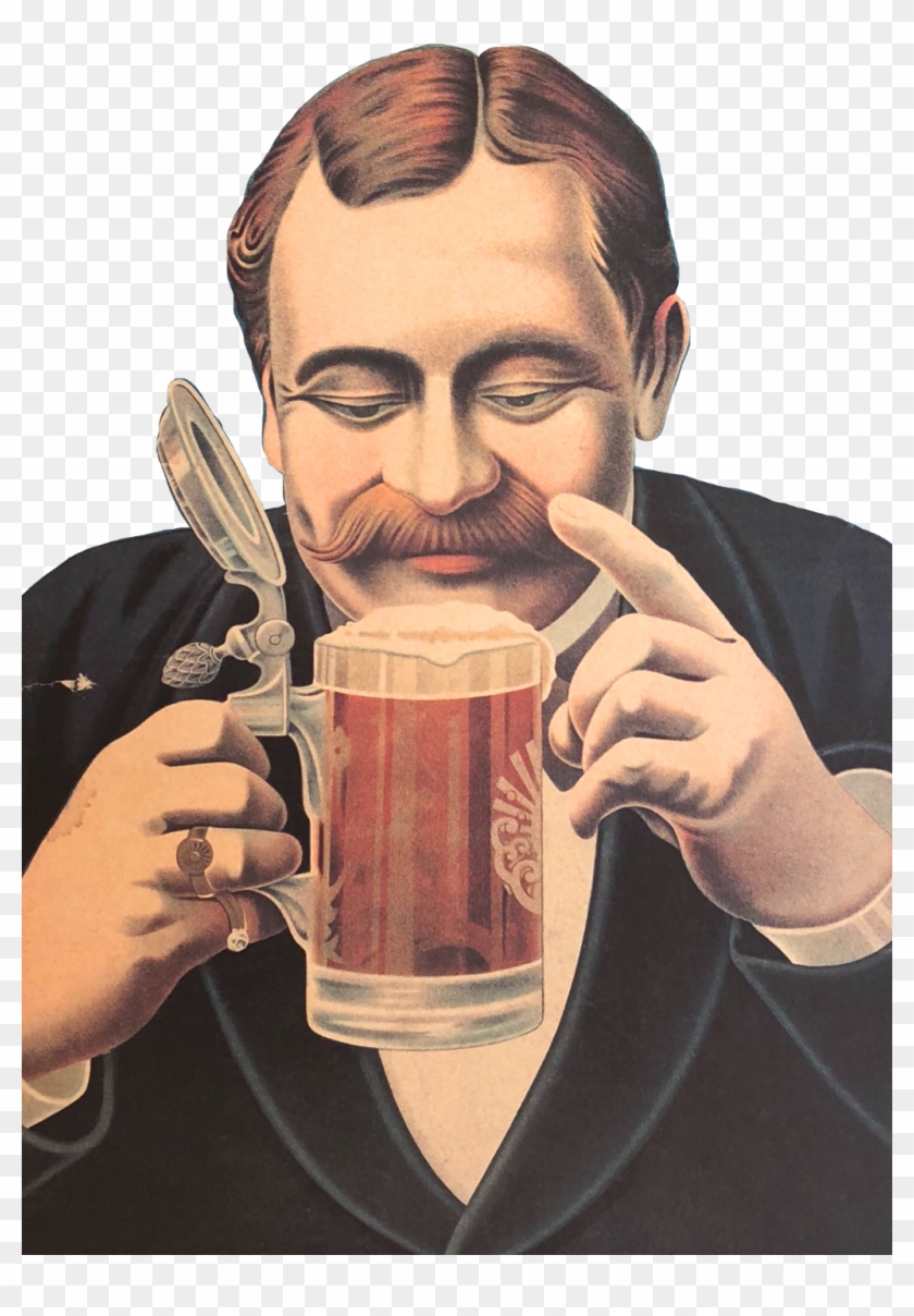 #beer #drinking #man #retro #vintage #seidel #mug #beermug - Drinking Retro Png Clipart #4857172