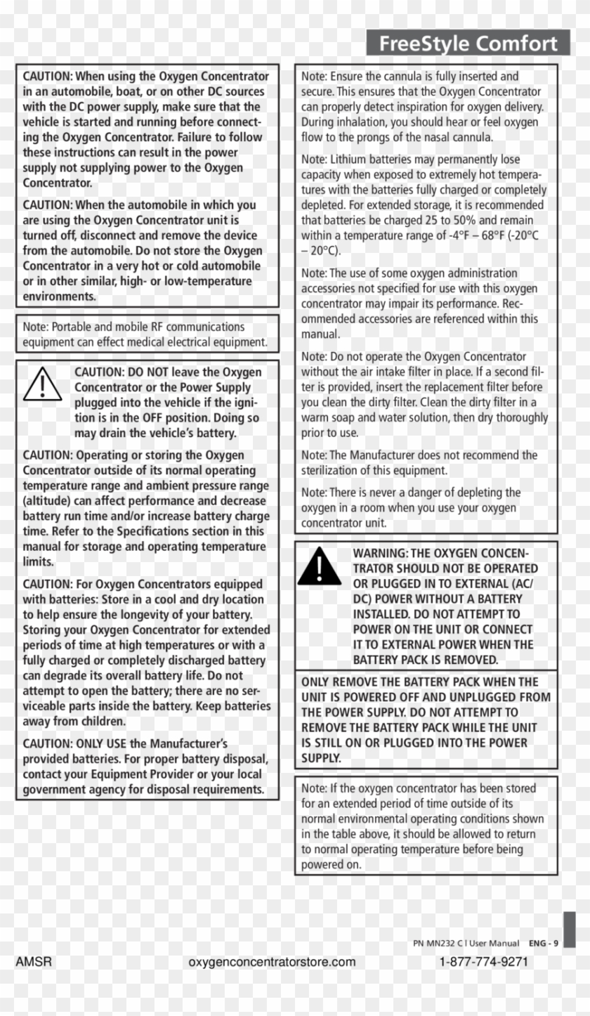 Freestyle Comfort Caution When Using The Oxygen Concentrator - Kaxinawá Clipart #4857950