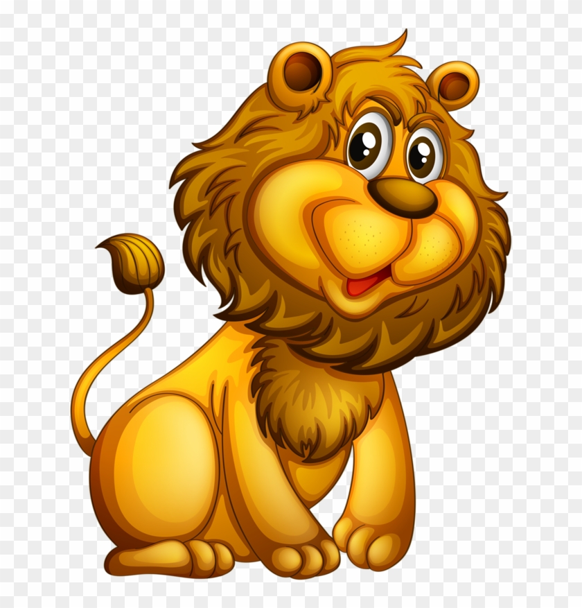 Lion In The Cave Cartoon Clipart