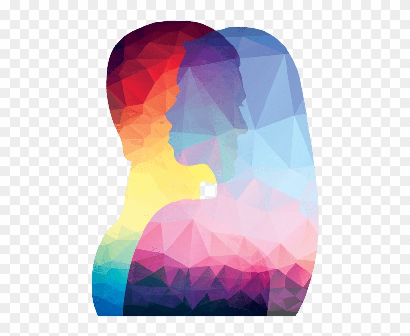 Silouets Of Two Gender Neutral Individuals - Color You Clipart