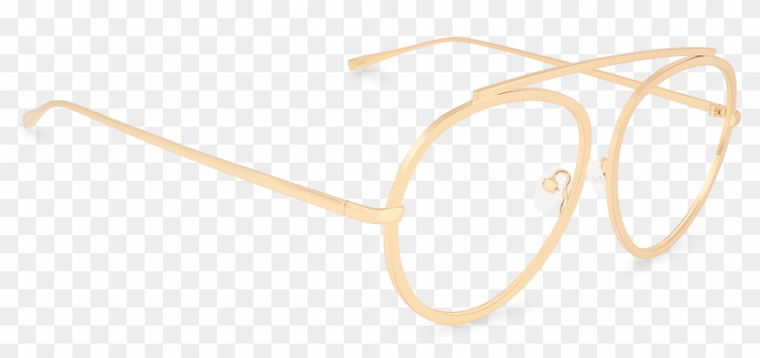 Corner View Of Jace Aviator Glasses Made From Gold - Beige Clipart #4860578