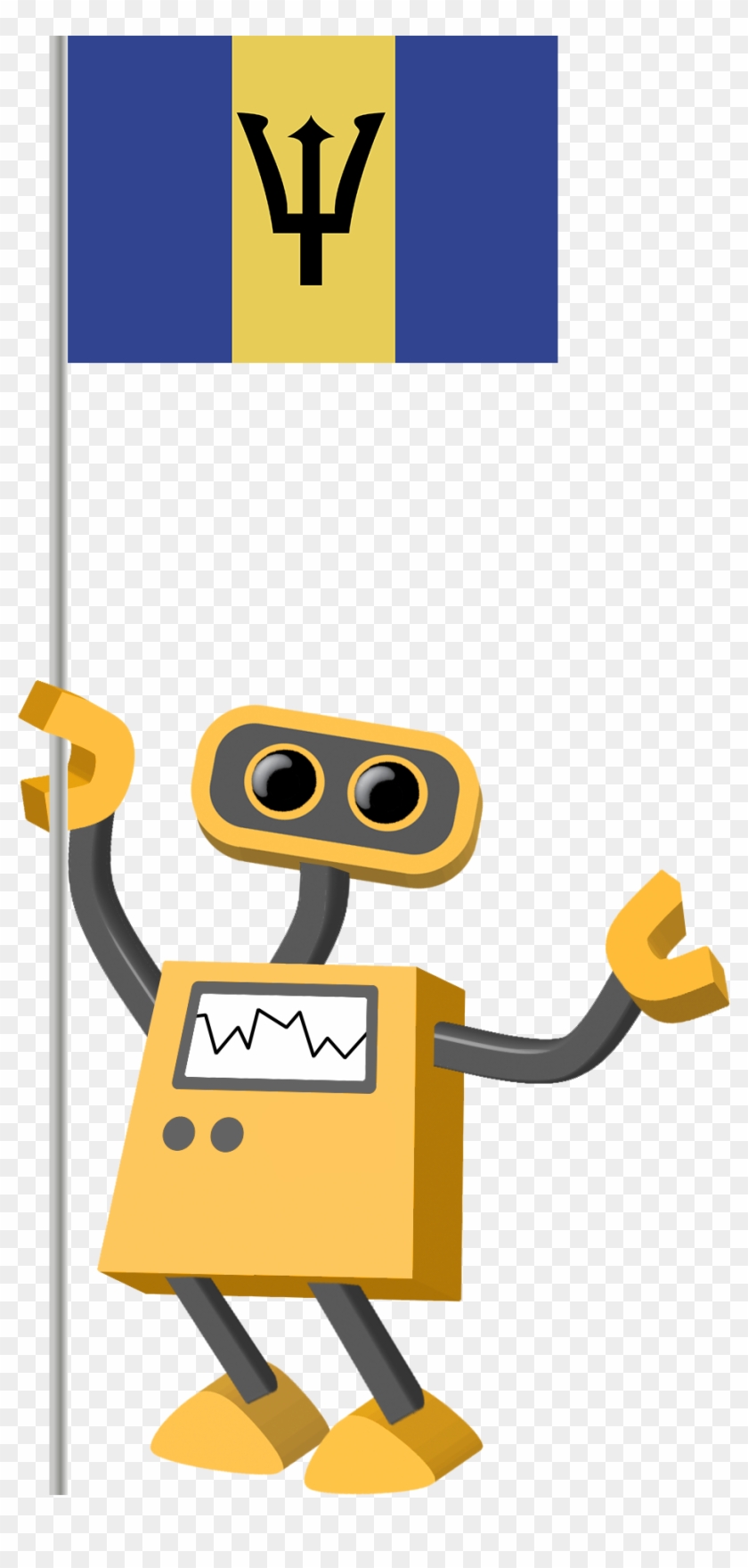 Flag Bot, Barbados - Barbados Flag Clipart #4860704