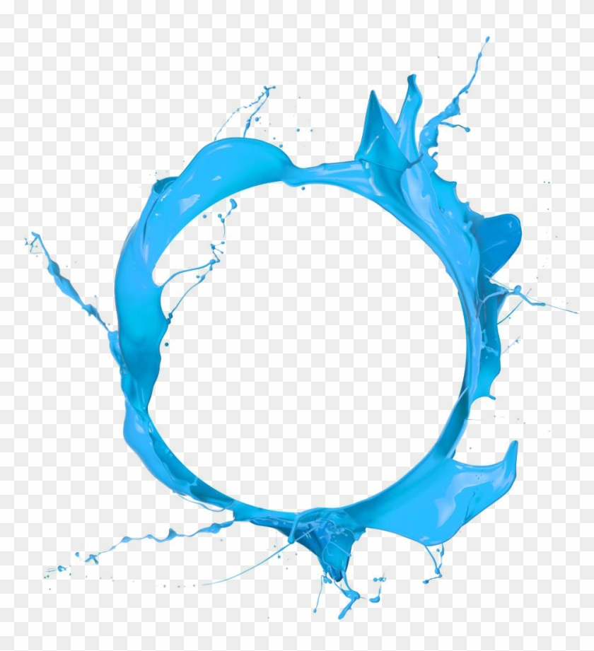 #circle #paint #frame #splash #4asno4i - Blue Paint Splash Png Clipart #4860828