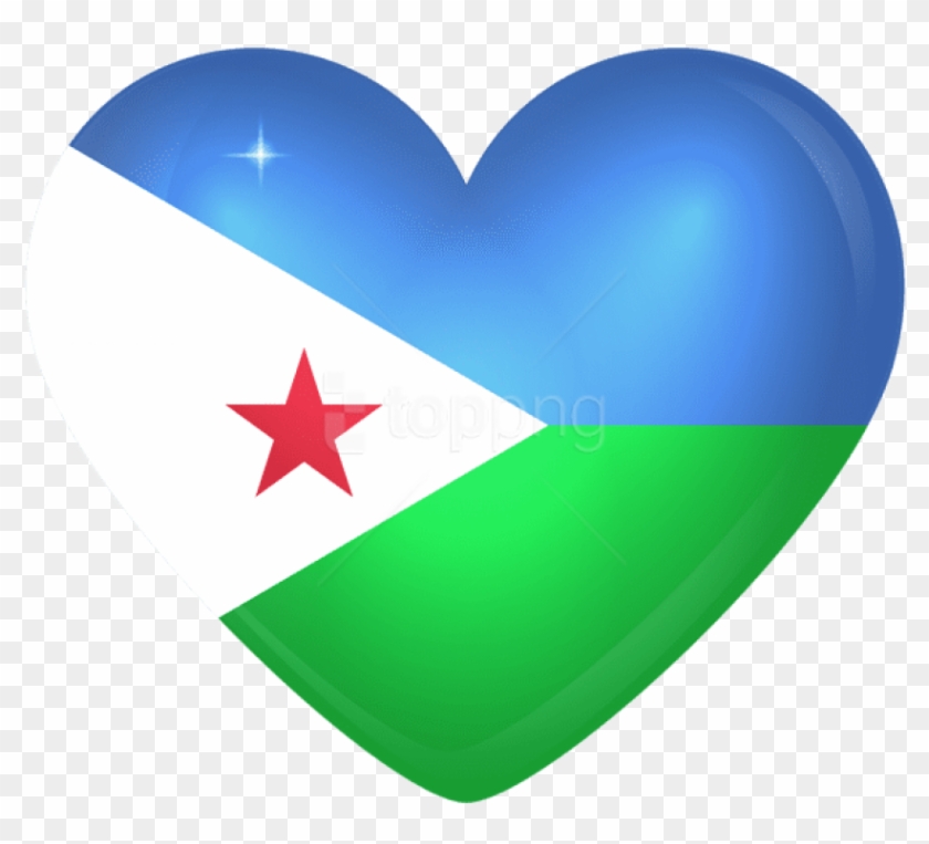 Free Png Djibouti Large Heart Flag Png Images Transparent - Djibouti Flag Printable Clipart #4860976