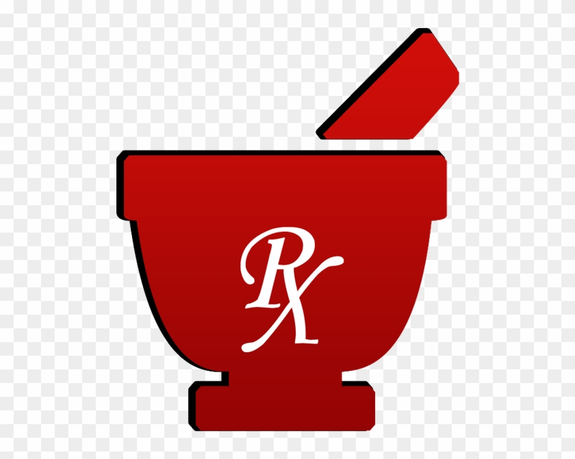 Mortar Pestle Symbol Rx - Mortar And Pestle Red Clipart #4861014
