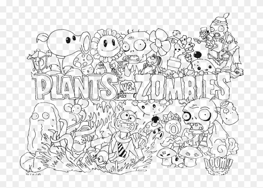 Plants Vs Zombies Coloring Pages Drzomboss Coloring - Plants Vs Zombies Coloring Pages Clipart #4861648