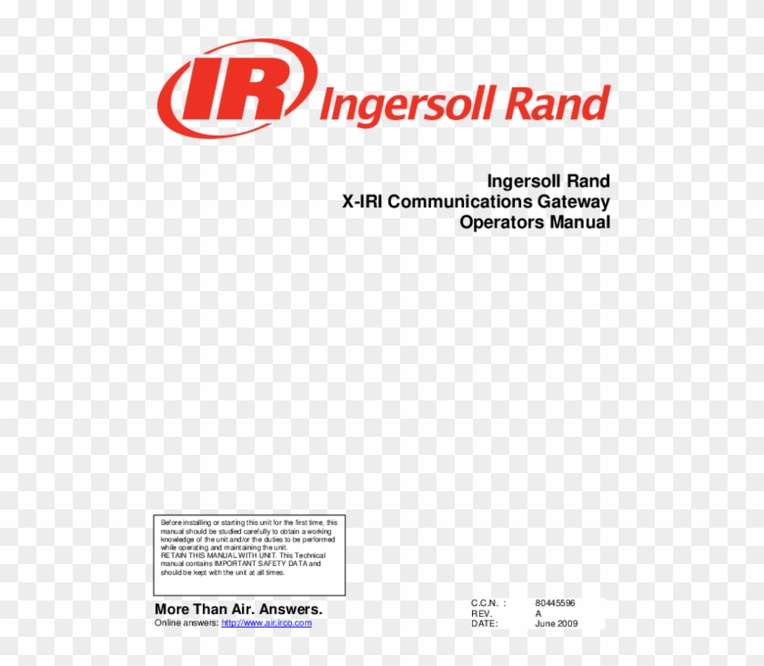 Pdf - Ingersoll Rand Clipart