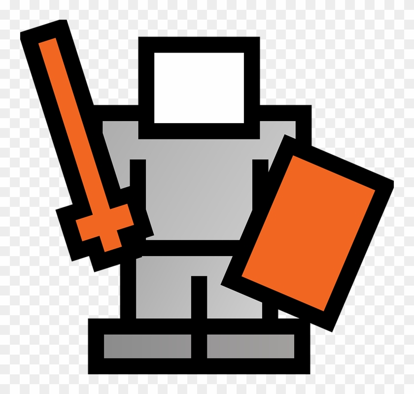 Knight Swordsman Sword Shield Tile Soldiers - Video Game Clipart