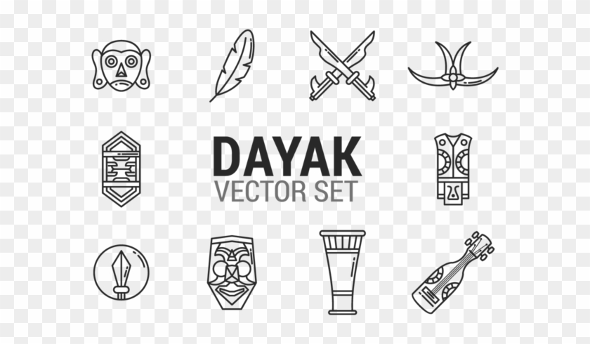Dayak Icons Vector - Dayak Tribe Png Clipart