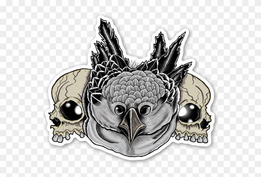 Owl Skull Sticker - Illustration Clipart