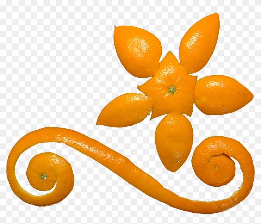 Orange Flower - Creative Orange Peel Design Clipart #4863593