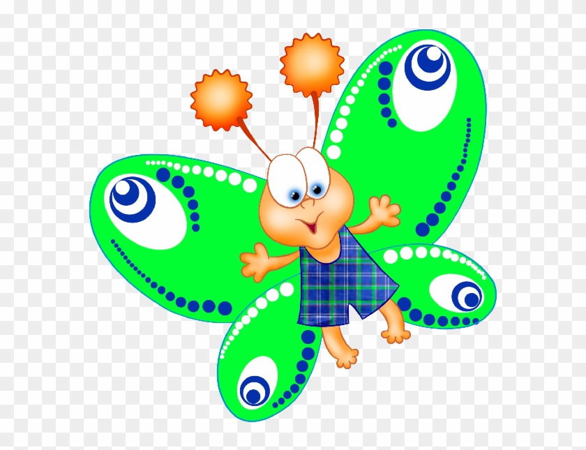 Cartoon Butterfly Images Clip - Polka Dot Circle Border - Png Download #4863690