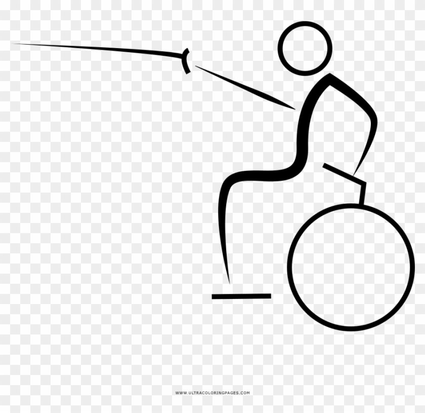 Disabled Swordsman Coloring Page - Line Art Clipart #4864010