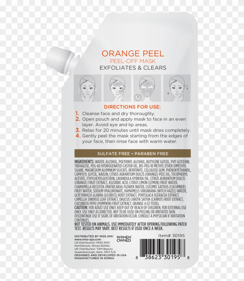 Orange Peel Peel-off Mask - Cosmetics Clipart #4864072