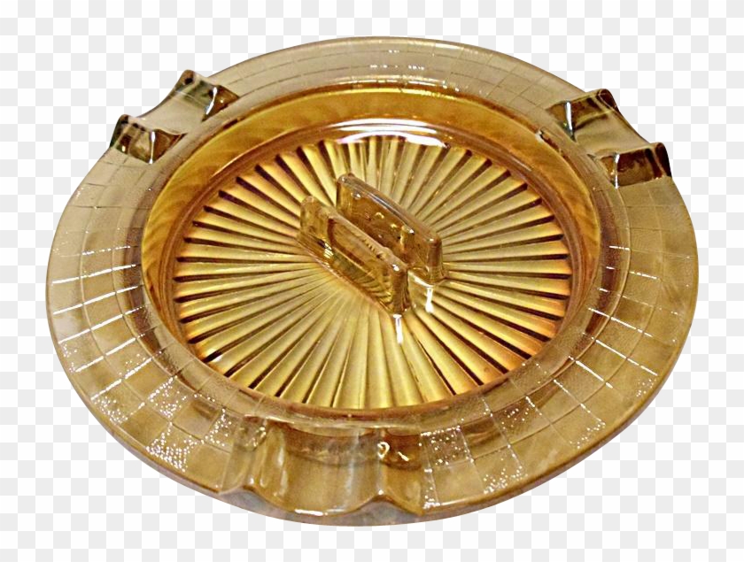 1930's Jeannette Glass Iridescent Carnival Marigold - Wall Clock Clipart