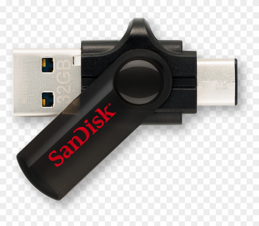 The New Sandisk Dual Usb Drive Is Compatible With Both - Usb And Usb C Flash Drive Clipart #4866565